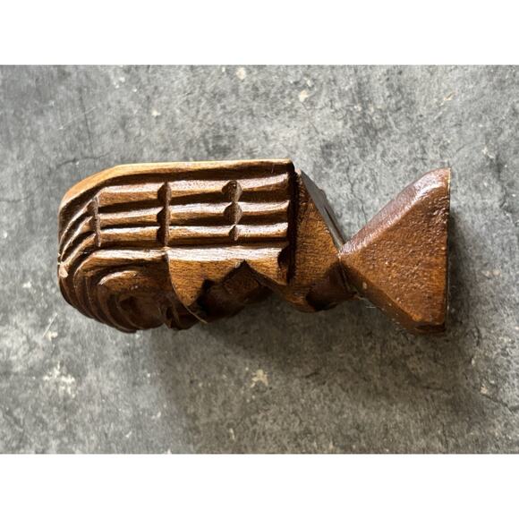 Vtg Wood Tiki Statue Hand Carved Philippines 4” - Picture 4 of 7